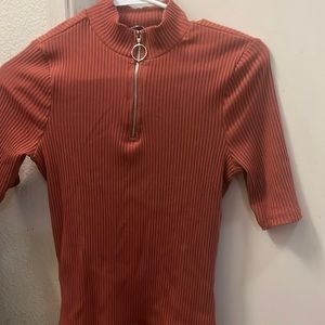 Burnt Orange Quarter Zip Shirt